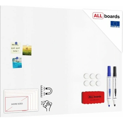 Allboards PME120x90 Magnetická tabule SLIMboard bezrámová 90 x 60 cm