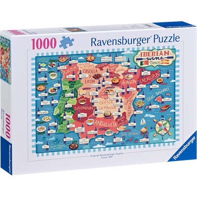 Ravensburger Пъзел Ravensburger от 1000 части - Винена карта на Иберия (12001231)
