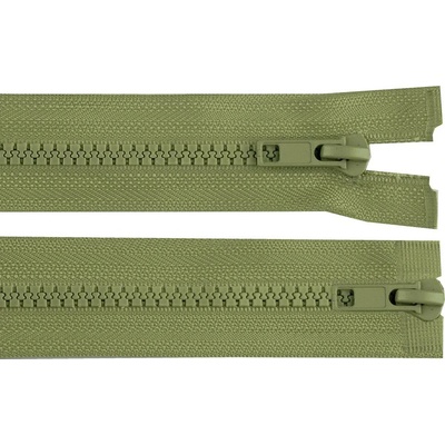 Pro Háčkování Kostěný zip No 5 délka 90 cm dvoucestný zelený khaki