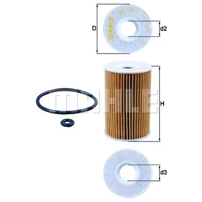 Olejový filter MAHLE ORIGINAL OX 135/1D (OX135/1D)