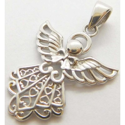 Klenoty Budín dámský zlatý přívěsek andílek z bílého zlata 01544