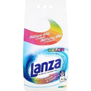 Lanza Fresh & Clean Color prací prášek na barevné prádlo zachovává intenzitu barev s příjemnou vůní 90 PD 6,3 kg