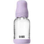 BIBS Стъклена бебешка бутилка Bibs - С каучуков биберон, 120 ml, Boheme Violet Sky (50192291) - baby
