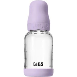 BIBS Стъклена бебешка бутилка Bibs - С каучуков биберон, 120 ml, Boheme Violet Sky (50192291) - baby