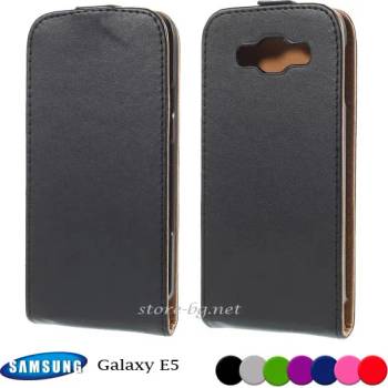 Image 1 of Samsung Galaxy E5 Флип Кожен Калъф + Скрийн Протектор