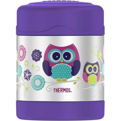 Thermos Dětská termoska na jídlo 290 ml Sova fialová stříbrná