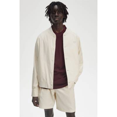 Fred Perry Яке Fred Perry Men's Twill Tennis Cotton Button Up Varsity Jacket - Ecru 560