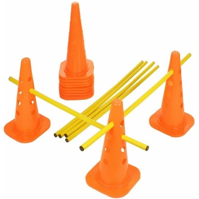 Merco Tréninková sada překážka 12x kužel s otvory 46cm + 6x tyče 100cm – Hledejceny.cz