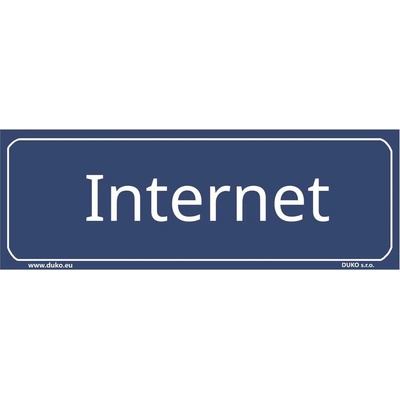 DUKO INTERNET tabulka modrá Formát: 200 x 70 mm, Materiál: plast 0,5 mm, samolepící vinylová fólie