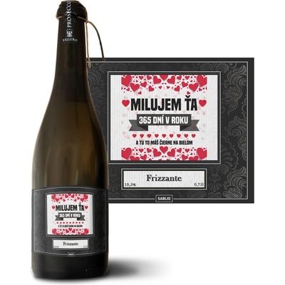 Sablio Milujem ťa 365 dní v roku Prosecco biele suché šumivé víno 10,5 % 0,75 l (holá fľaša)