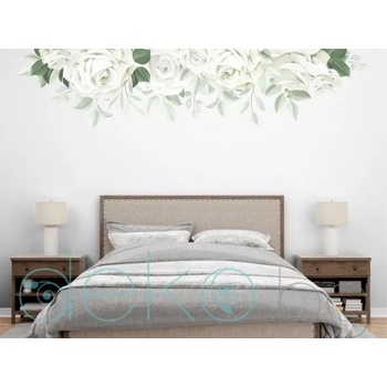 Image 1 of Бели рози - стикер за стена в бохемски стил (3184)