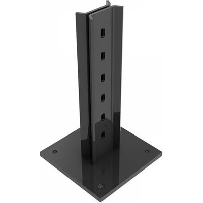 Podstavec pro sloupek profilu 60x40 mm k instalaci na podezdívku, pozinkovaný, poplastovaný