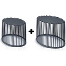 PlasticFuture Set 2 univerzálních oválných košů CLUBO 30+55l antracit