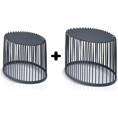 PlasticFuture Set 2 univerzálních oválných košů CLUBO 30+55l antracit