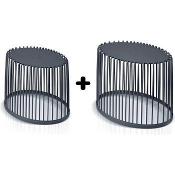 PlasticFuture Set 2 univerzálních oválných košů CLUBO 30+55l antracit