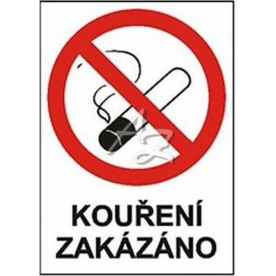 Cedulka plastová - Kouření zakázáno A5