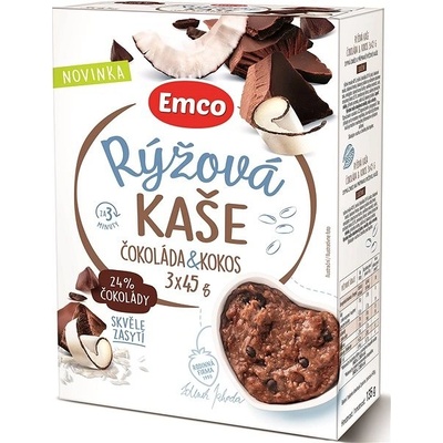 Emco Ryžová kaša čokoláda a kokos 3 x 45 g