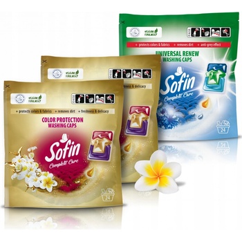 Sofin Kapsule na pranie tkanín Color White Vegan ochrana farieb mix 72 PD