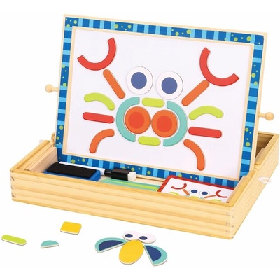 Tooky Toy Дървена двустранна магнитна дъска пъзел tf849