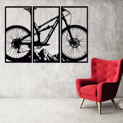 Obraz - bicykel na tri časti Veľkosť rámu: 100x69cm