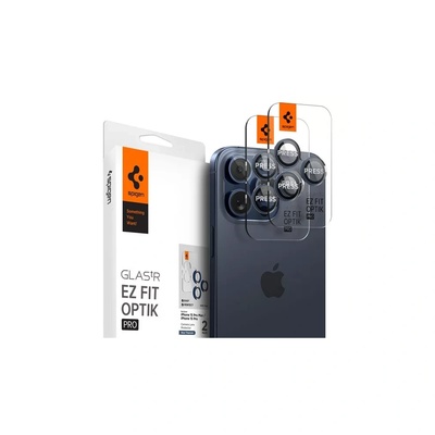 SPIGEN Комплект 6 стъклени протектора за камера Spigen Optik EZ FIT съвместими с iPhone 14 Pro / 14 Pro Max / 15 Pro / 15 Pro Max Blue Titanium (AGL07164)
