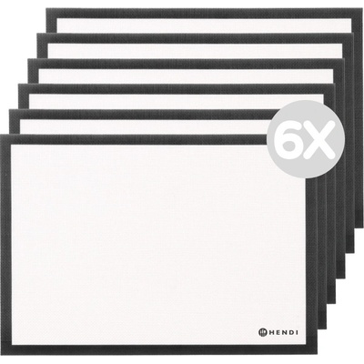 Hendi Zvýhodněný multipack - 6x Silikonová nepřilnavá pečící podložka - 530x325 mm