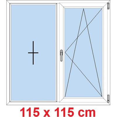 Soft Dvoukřídlé plastové okno 1150 x 1150 mm FIX+OS – Hledejceny.cz