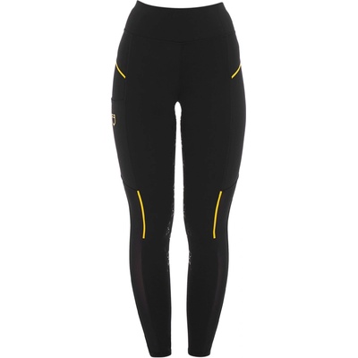 Equestro Dámske jazdecké legíny slim fit čierne s mikro sieťovinou Čierna