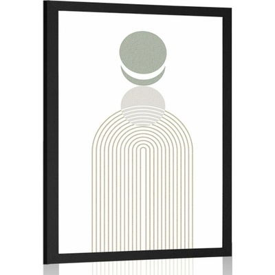 Plakát moderní duha s kruhy Mid-Century - 60x90 no frame