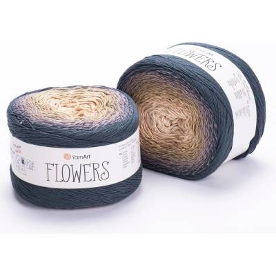 Yarn Art příze Flowers 297 béžová, hnědá, antracitová