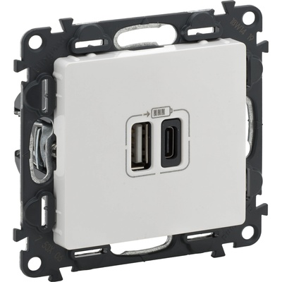 Legrand valena life 2xusb socket type a+c 5v 15w white (753106l)