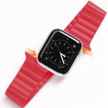 DUX DUCIS Магнитна силиконова каишка за Apple Watch 42мм, 44мм, 45мм, Ultra, Ultra 2 49мм - Dux Ducis Silicone Magnetic Strap (Chain Version) (червен)