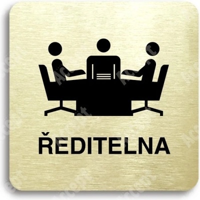 ACCEPT Piktogram ředitelna - zlatá tabulka - černý tisk bez rámečku