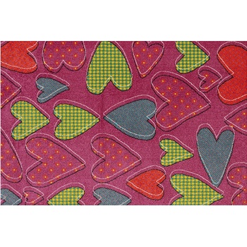 КИЛИМ ПЛЕЙ ЦВЕТНИ СЪРЦА 120х170см РОЗОВ (22115-00471-120х170)