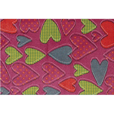 КИЛИМ ПЛЕЙ ЦВЕТНИ СЪРЦА 120х170см РОЗОВ (22115-00471-120х170)