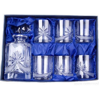 Onte Crystal Whisky set se skleničkami Mašle Dárkové balení Láhev 6 Ks 330ml