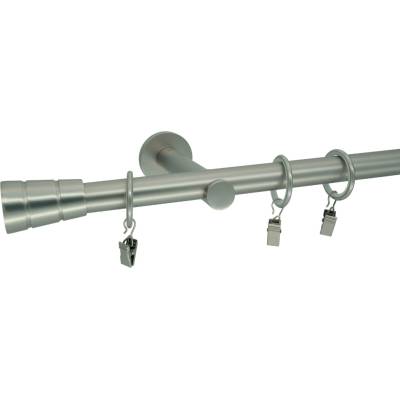 KovovégarnýžeCZ Sotra modern 19 mm Jednořadá prodloužená Kroužky s háčky matný nikl 180 cm