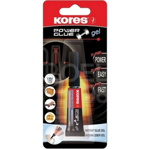 Kores Секундно еластично лепило Kores Power Gel, гел, блистер, прозрачно, 3г. , червено (OK20544)