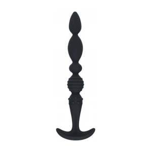 Multi Textured Silicone Flared Anal Probe - Black