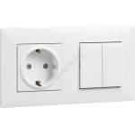 Legrand Legrand-домашна SCHUKO розетка и двоен ключ № 5 с рамка NILOE STEP 250V бяла (LR0115D)