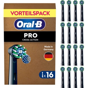 Oral-B Replacement Brush Heads PRO CrossAction, Black, 16 Pieces - 8006530033336 - boombuy
