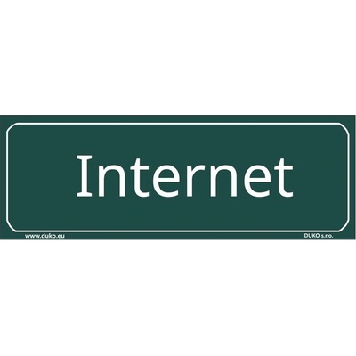 DUKO INTERNET tabulka zelená Formát: 300 x 105 mm, Materiál: plast 1 mm, samolepící vinylová fólie