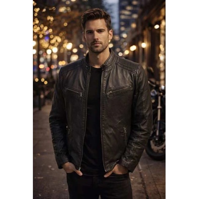 Max Original Leather Pánska kožená bunda NOTCH
