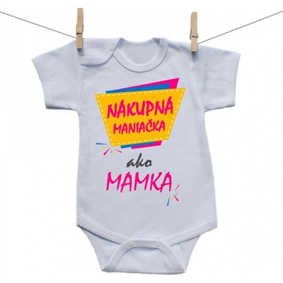 Boodyy Body s krátkym rukávom Nákupná maniačka ako mamka