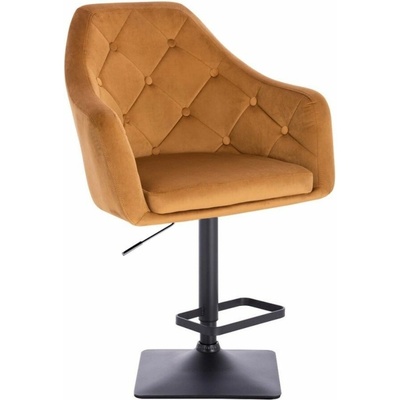 LuxuryForm Design Andora Velur na čiernej hranatej podstave medová