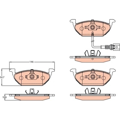 TRW Sada brzdových platničiek kotúčovej brzdy GDB2108
