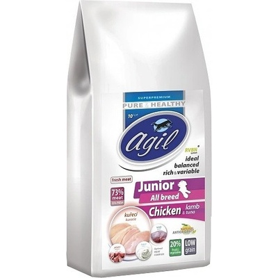 Agil Junior All Breed Low Grain Chicken Lamb Tuna 2 kg
