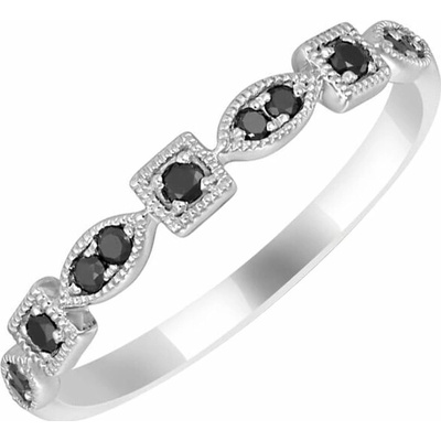 Eppi Zlatý eternity prsteň s čiernymi diamantmi Octave R35843