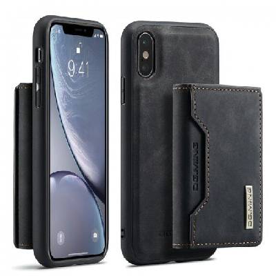 DG. MING 2в1 кейс със сваляемо магнитно портмоне за iPhone XS Max - черен (50866)