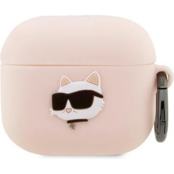 Image 1 of Karl Lagerfeld Кейс Karl Lagerfeld KLA3RUNCHP за AirPods 3, розов / розов, Silicone Choupette Head 3D (KF001476-0)